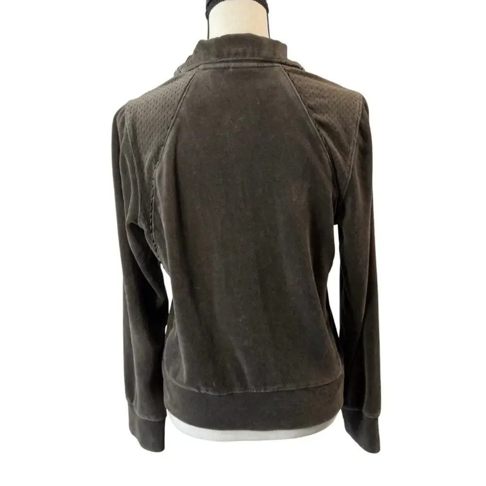 Nike Women's Green Velvet Full-Zip Sweatshirt Size M